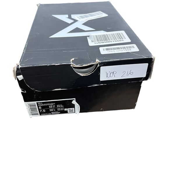 Nike Sneakers Mens 6 Black White PG 4 PAUL GEORGE BASKETBALL RARE NEW CD5079 100 - Picture 10 of 14